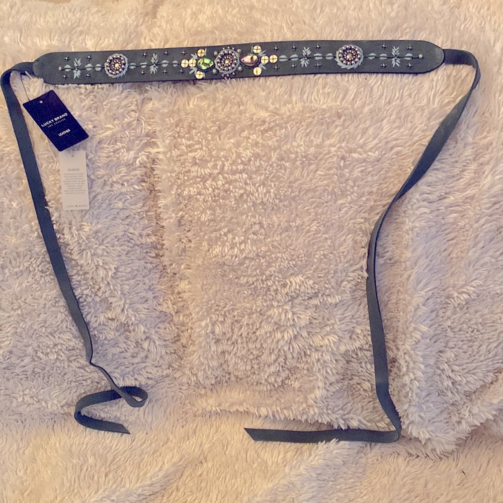 Timeless leather wrap belt boho-inspired studded embellished design